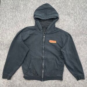 Empyre Hoodie Mens Large Black Full Zip Logo Fleece Skater Sweatshirt